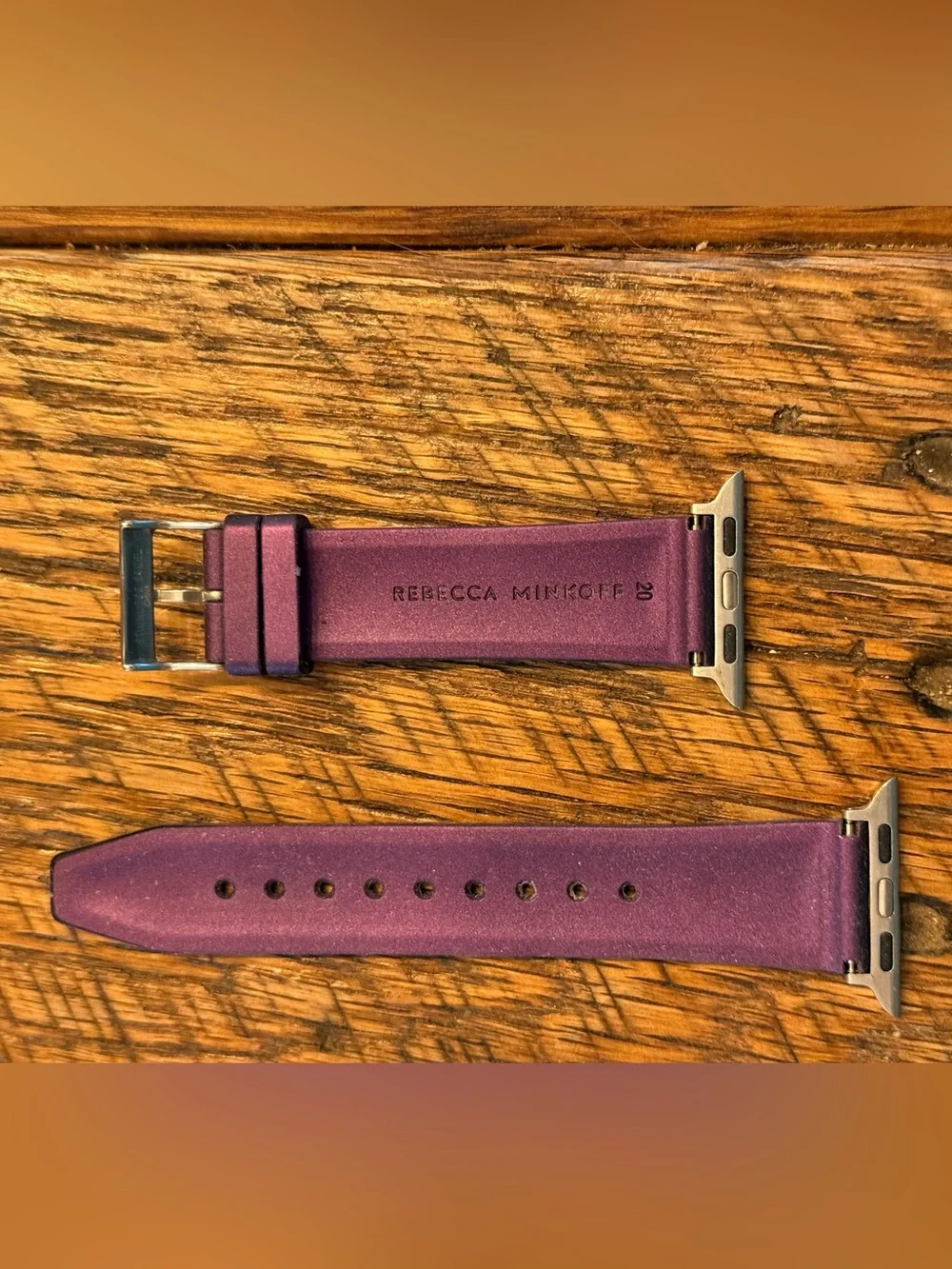 Rebecca Minkoff Purple Silicone Watch Strap with Silver Buckle